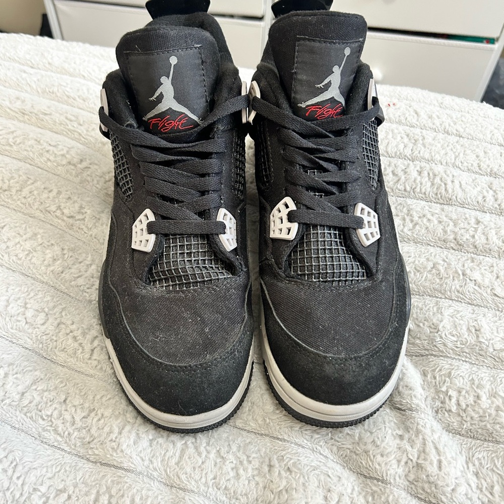 Black Canvas Air Jordan 4s